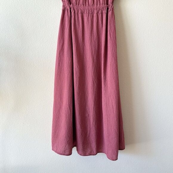 Free People Retro Mini Check Gingham Waist Tie Hi Lo Button Down Midi Dress - Picture 13 of 16